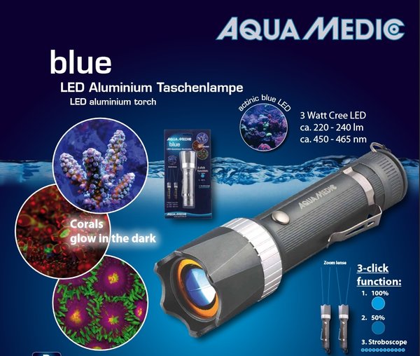 Aqua Medic blue - LED Aluminium Taschenlampe