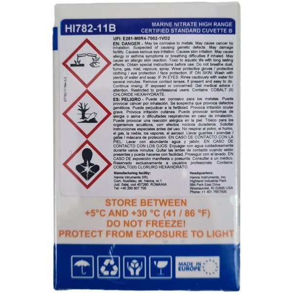 HI782-11 Kalibrierstandard für HI782 Checker Nitrat in Meerwasser, hoher Messbereich